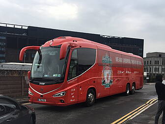Liverpool coach blocked en rou...